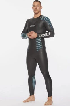 2XU - Mens P:1 Propel Wetsuit - Black/Blue Ombre -Swim and Beyond 2xu mens p 1 propel wetsuit black blue ombre 11