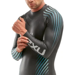 2XU - Mens P:1 Propel Wetsuit - Black/Blue Ombre -Swim and Beyond 2xu mens p 1 propel wetsuit black blue ombre 3