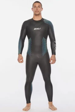 2XU - Mens P:1 Propel Wetsuit - Black/Blue Ombre -Swim and Beyond 2xu mens p 1 propel wetsuit black blue ombre 6