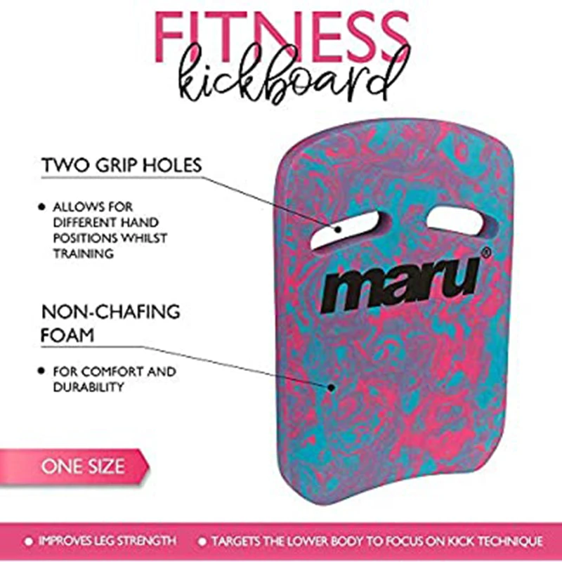 Maru - Swirl Two Grip Fitness Kickboard - Blue/Pink 4 Maru - Swirl Two Grip Fitness Kickboard - Blue/Pink - Image 4