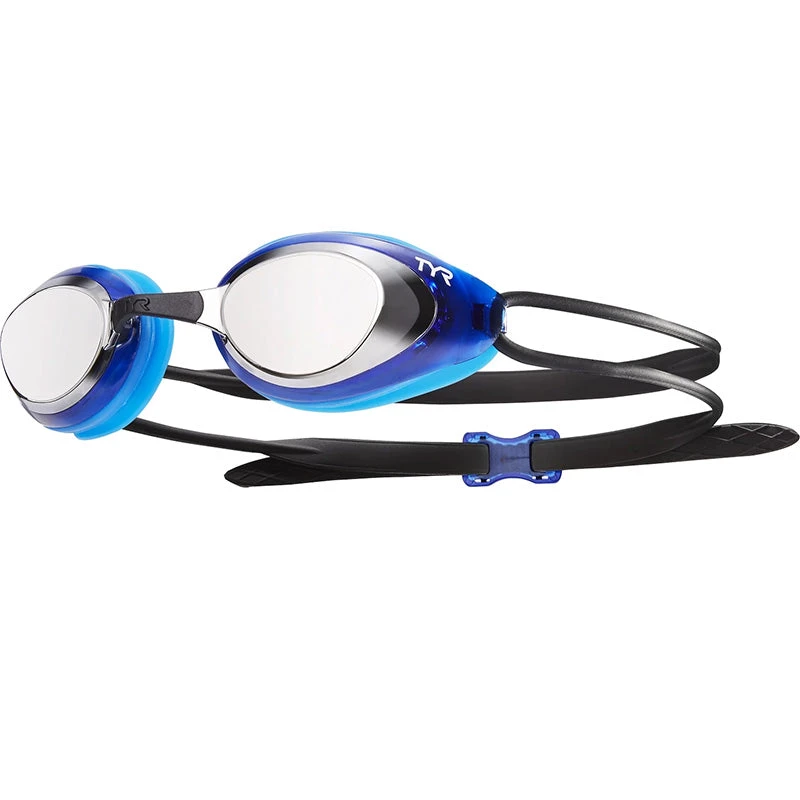 TYR - Blackhawk Racing Mirrored Goggles - Silver/Blue/Black 1 TYR - Blackhawk Racing Mirrored Goggles - Silver/Blue/Black