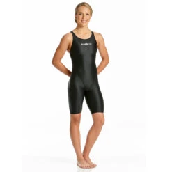 Amanzi - Acceler8 Black Girls Kneelength Swimsuit -Swim and Beyond amanzi acceler8 black kneelength 5