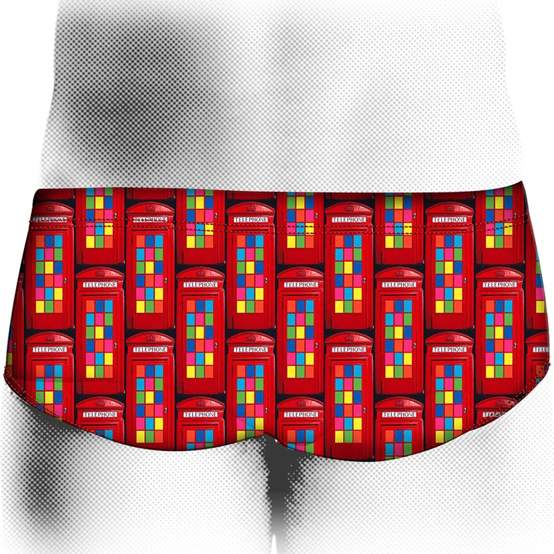 Aquarapid - Men's Telephone Printed Trunk 2 Aquarapid - Men's Telephone Printed Trunk - Image 2