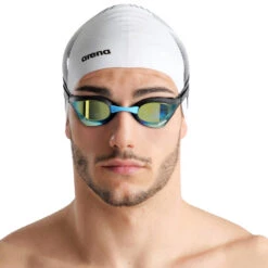 Arena - Cobra Core Swipe Mirror Goggle - Aqua/Black -Swim and Beyond arena cobra core swipe mirror goggle aqua black 6