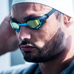 Arena - Cobra Core Swipe Mirror Goggle - Aqua/Black -Swim and Beyond arena cobra core swipe mirror goggle aqua black 8