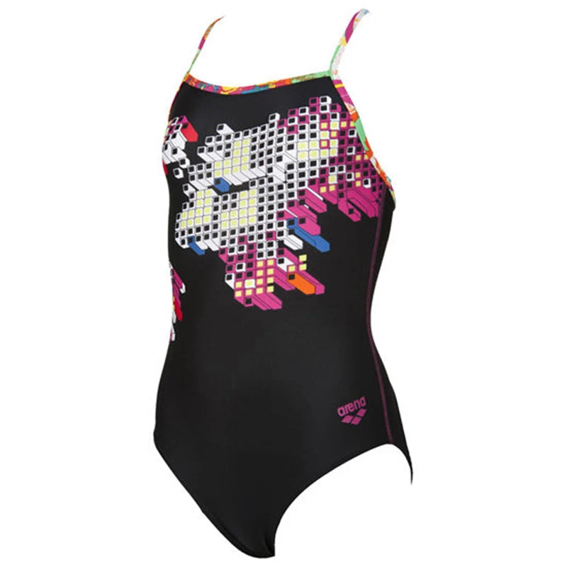 Arena - Fantacolor Swim Pro Back Junior Swimsuit - Black/Multi 1 Arena - Fantacolor Swim Pro Back Junior Swimsuit - Black/Multi
