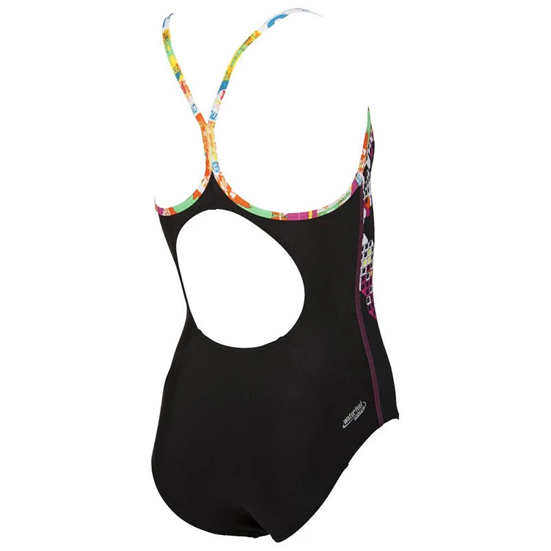 Arena - Fantacolor Swim Pro Back Junior Swimsuit - Black/Multi 3 Arena - Fantacolor Swim Pro Back Junior Swimsuit - Black/Multi - Image 3