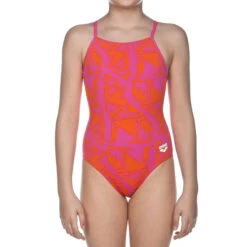 Arena - Fenrir Light Drop Back Junior Swimsuit - Rose/Mango
