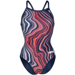 Arena - Marbled Lightdrop Back Ladies Swimsuit - Navy/Red/Multi 15 Arena - Marbled Lightdrop Back Ladies Swimsuit - Navy/Red/Multi -Swim and Beyond arena marbled lightdrop back ladies swimsuit navy red multi 8