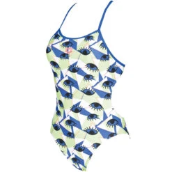 Arena - Eyes Tie Back Ladies Swimsuit - Royal/Multi 12 Arena - Eyes Tie Back Ladies Swimsuit - Royal/Multi -Swim and Beyond arena w eyes tie back one piece multicoloured 3