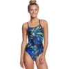 Dolfin - XtraSleek Eco Torrent V-2 Back Swimsuit (Blue/Green)