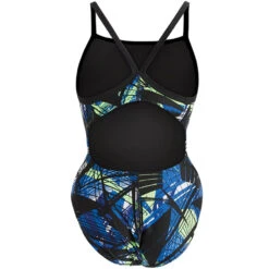 Dolfin - XtraSleek Eco Torrent V-2 Back Swimsuit (Blue/Green) -Swim and Beyond dolfin blue green torrent v back 175 ladies one piece swimsuit 5