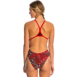 Dolfin - Poly Fusion Enzo MT Back Swimsuit - Red -Swim and Beyond dolfin enzo mt back red one piece swimsuit 3