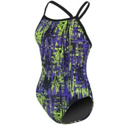 Dolfin - XtraSleek Eco Jolt V-2 Back Swimsuit - Multi -Swim and Beyond dolfin jolt v back ladies one piece swimsuit multi 4