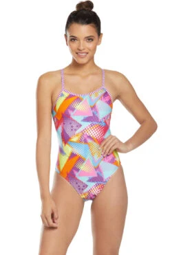 Dolfin Uglies - Muse Double Strap Back One Piece Swimsuit (Multi) -Swim and Beyond dolfin uglies muse double strap back one piece swimsuit multi 998 9