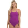 Dolfin Uglies - Revibe Purple Solid Tie Back One Piece Swimsuit
