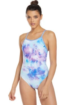 Dolfin Uglies - Tempest Blue V-2 Back One Piece Swimsuit -Swim and Beyond dolfin uglies tempest blue v 2 back ladies one piece 480 4