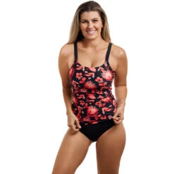 Funkita - Acacia Rose - Ladies Scoop Neck Tankini Top