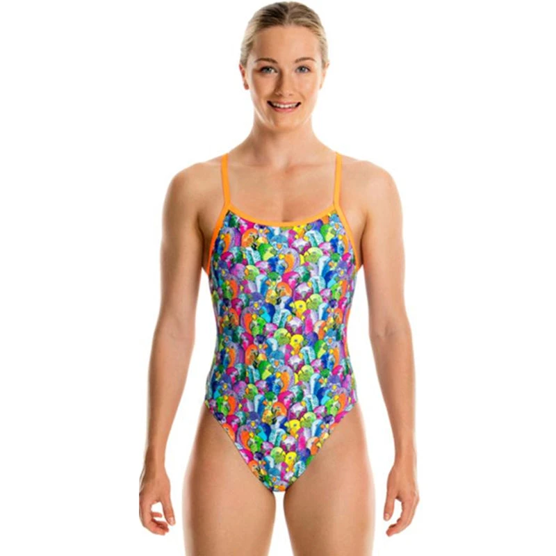 Funkita - Bang Bang Budgie - Girls Single Strap One Piece 1 Funkita - Bang Bang Budgie - Girls Single Strap One Piece