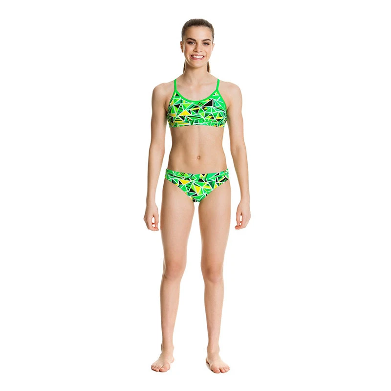 Funkita - Fluro Fracture - Girls Racerback Two Piece 4 Funkita - Fluro Fracture - Girls Racerback Two Piece - Image 4