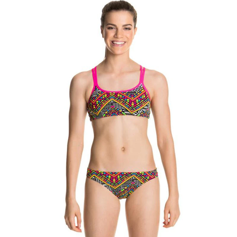 Funkita - Wild Fire - Girls Criss Cross Back Two Piece 1 Funkita - Wild Fire - Girls Criss Cross Back Two Piece