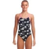 Funkita - Black Swan - Girls Diamond Back One Piece