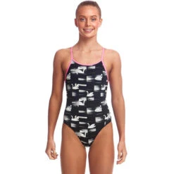 Funkita - Black Swan - Girls Diamond Back One Piece