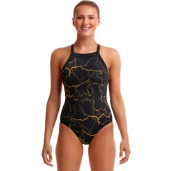Funkita - Cracked Gold - Ladies Sky Hi One Piece