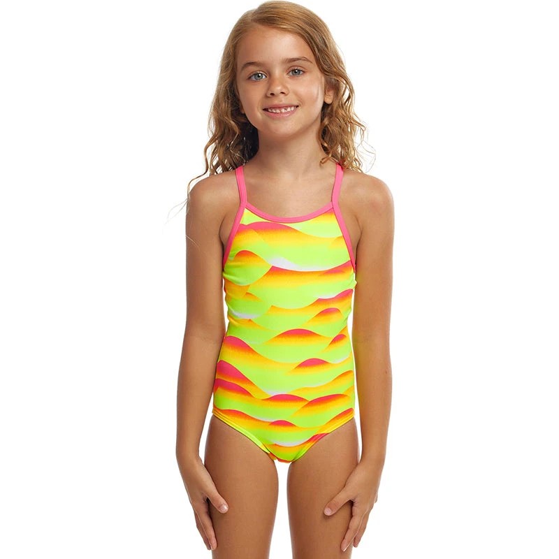 Funkita - Custard Tart - Toddler Girls Eco Printed One Piece 1 Funkita - Custard Tart - Toddler Girls Eco Printed One Piece