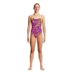 Funkita - Dotty Dash - Girls Single Strap One Piece -Swim and Beyond funkita dotty dash single strap girls swimsuit 4