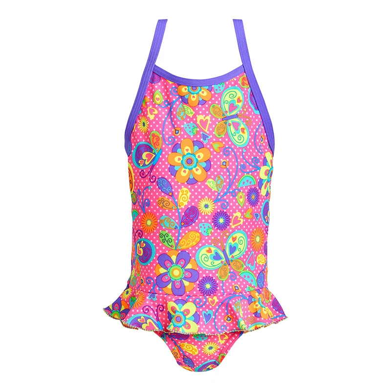 Funkita - Flower Bed - Toddler Girls Belted Frill One Piece 2 Funkita - Flower Bed - Toddler Girls Belted Frill One Piece - Image 2