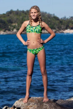 Funkita - Golden Honeycomb - Girls Racerback Two Piece 7 Funkita - Golden Honeycomb - Girls Racerback Two Piece -Swim and Beyond funkita girls swimwear golden honeycomb racerback two piece 5