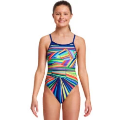 Funkita - Land Lines - Girls Single Strap One Piece