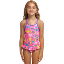 Funkita - Lolly Fish - Toddler Girl's Belted Frill One Piece