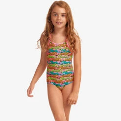 Funkita - Lying Cheet - Toddler Girls Eco Printed One Piece -Swim and Beyond funkita lying cheet toddler girls eco printed one piece 4