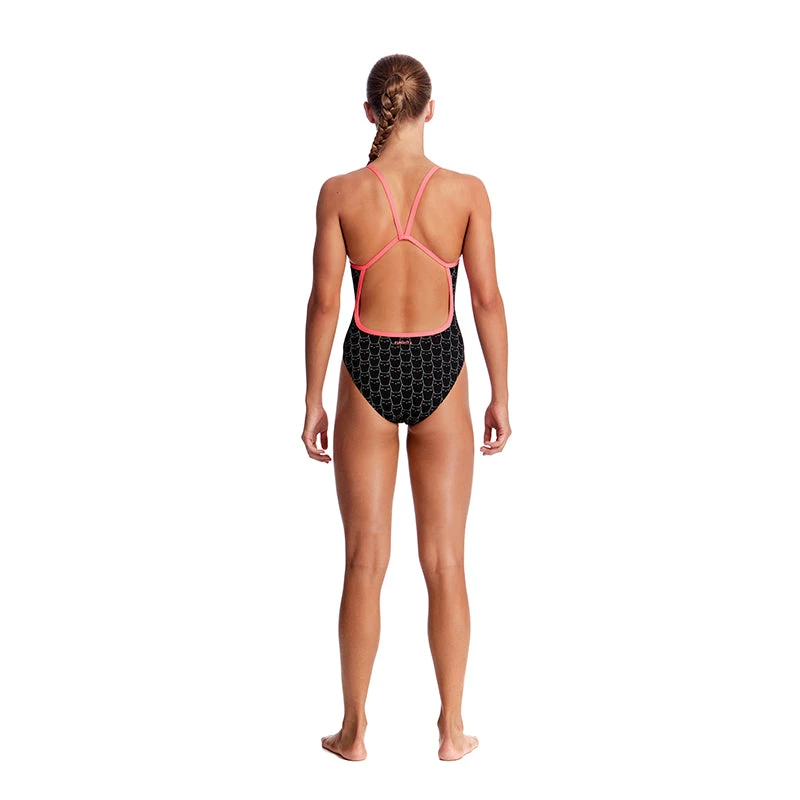 Funkita - Night Cat - Girls Single Strap One Piece 3 Funkita - Night Cat - Girls Single Strap One Piece - Image 3