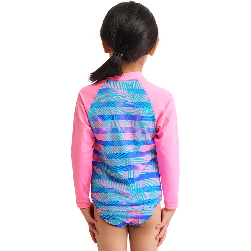 Funkita - Pastel Palm - Toddler Girl's Zippy Rash Vest 3 Funkita - Pastel Palm - Toddler Girl's Zippy Rash Vest - Image 3