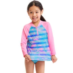 Funkita - Pastel Palm - Toddler Girl's Zippy Rash Vest 7 Funkita - Pastel Palm - Toddler Girl's Zippy Rash Vest -Swim and Beyond funkita pastel palm toddler girls zippy rash vest 4