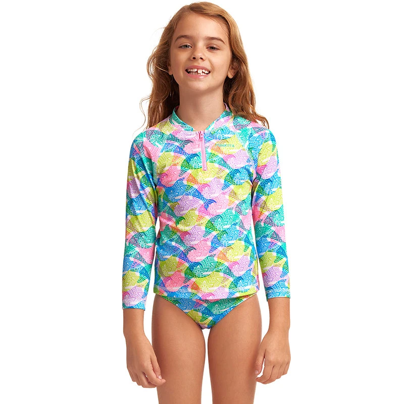 Funkita - Pastel Porpie - Toddler Girls Eco Zippy Rash Vest 1 Funkita - Pastel Porpie - Toddler Girls Eco Zippy Rash Vest