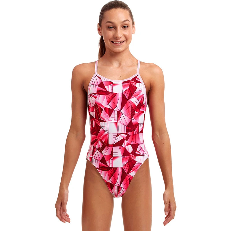 Funkita - Pink Pane - Girls Single Strap One Piece 1 Funkita - Pink Pane - Girls Single Strap One Piece