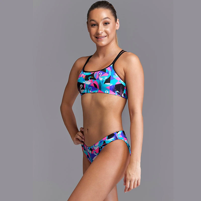 Funkita - Swan Around - Girls Eco Criss Cross Two Piece 5 Funkita - Swan Around - Girls Eco Criss Cross Two Piece - Image 5