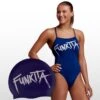 Funkita - Zinc'd - Ladies Strapped In One Piece Plus Swimming Hat