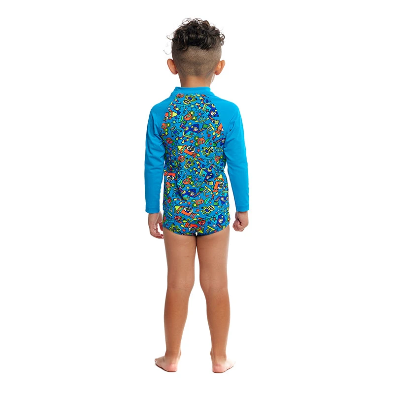 Funky Trunks - Beep Beep - Toddler Boys Zippy Rash Vest 4 Funky Trunks - Beep Beep - Toddler Boys Zippy Rash Vest - Image 4