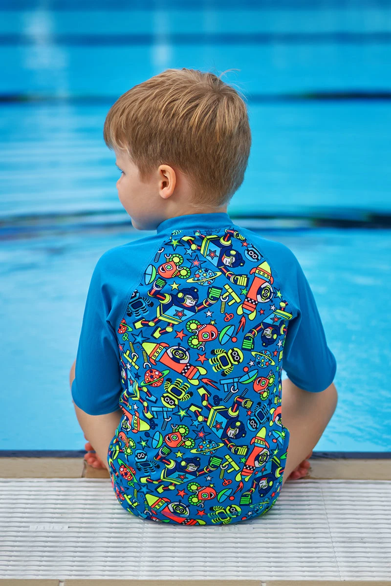 Funky Trunks - Beep Beep - Toddler Boys Zippy Rash Vest 6 Funky Trunks - Beep Beep - Toddler Boys Zippy Rash Vest - Image 6