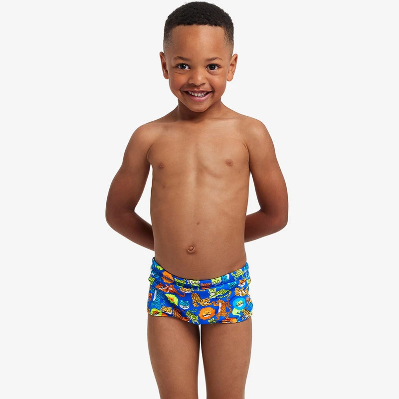 Funky Trunks - Big Cat Bash - Toddler Boys Printed Trunks 6 Funky Trunks - Big Cat Bash - Toddler Boys Printed Trunks - Image 6