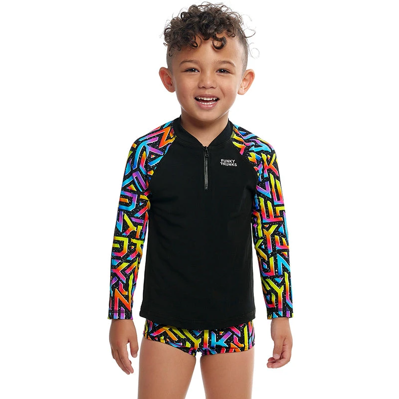 Funky Trunks - Brand Galaxy - Toddler Boys Zippy Rash Vest 1 Funky Trunks - Brand Galaxy - Toddler Boys Zippy Rash Vest