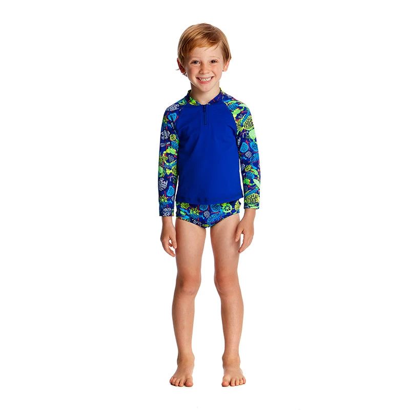 Funky Trunks - Catch Of The Day Toddler Boys Zippy Rash Vest 4 Funky Trunks - Catch Of The Day Toddler Boys Zippy Rash Vest - Image 4
