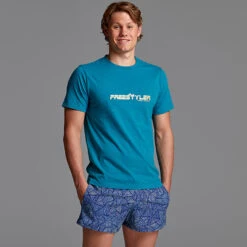 Funky Trunks - Golden Freestyler - Mens Crew Neck T-shirt -Swim and Beyond funky trunks golden freestyler mens crew neck t shirt 3