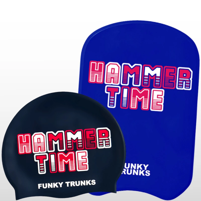 Funky Trunks - Hammer Time Swim Hat & Kickboard Set 1 Funky Trunks - Hammer Time Swim Hat & Kickboard Set