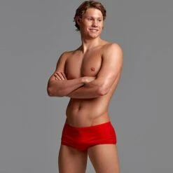 Funky Trunks - Still Red - Mens Plain Front Trunks -Swim and Beyond funky trunks mens still red plain front trunks 4